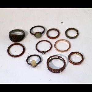 Copper Stone Ring Set
